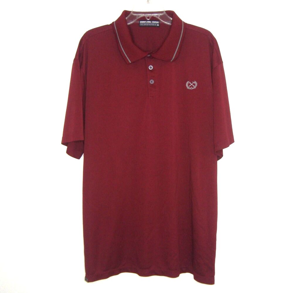DIXXON Flannel Company Mens Short Sleeve Polo Shirt Size 4X Burgundy